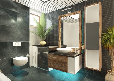 Salle de bain moderne (Rénovation de salle de bain Montréal, Laval et ses environs) - Entrepreneur général Montréal